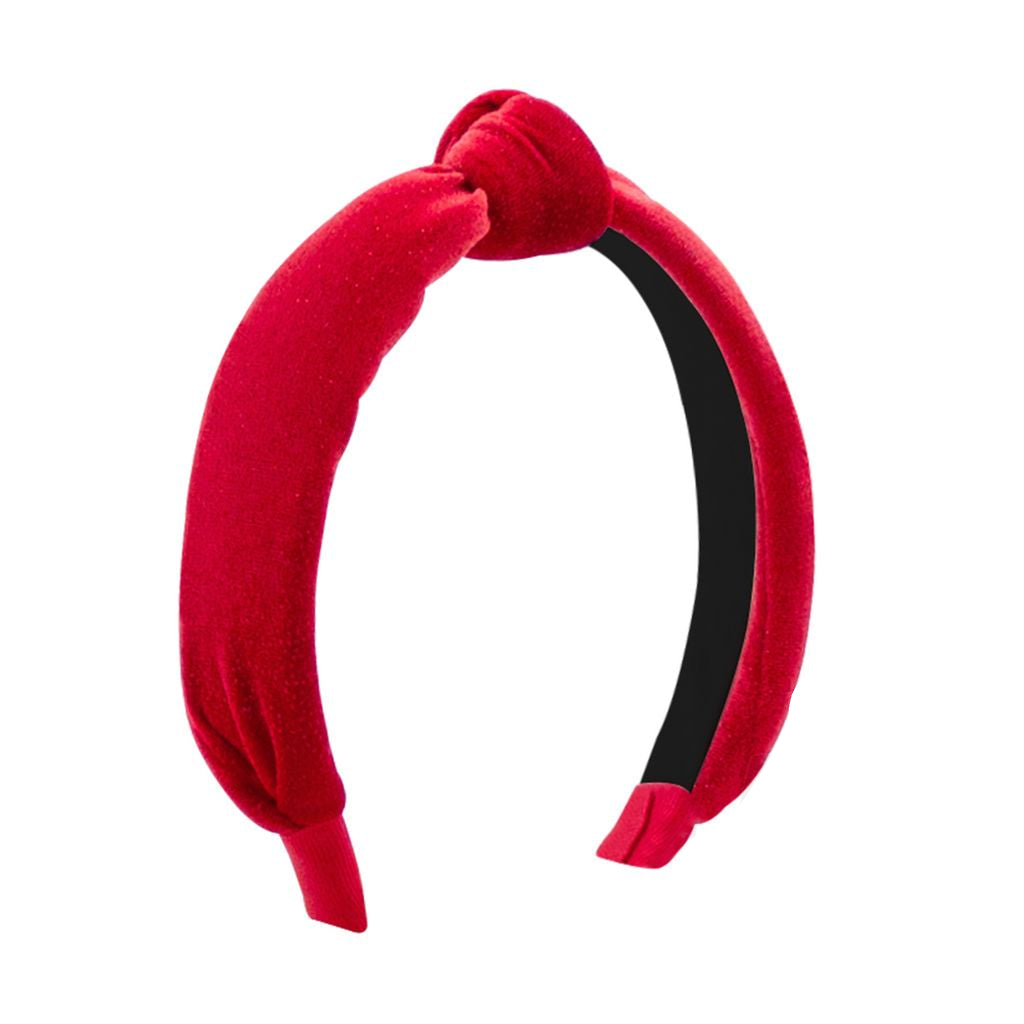 Wee Ones Velvet Sparkle Knot Headband- Red