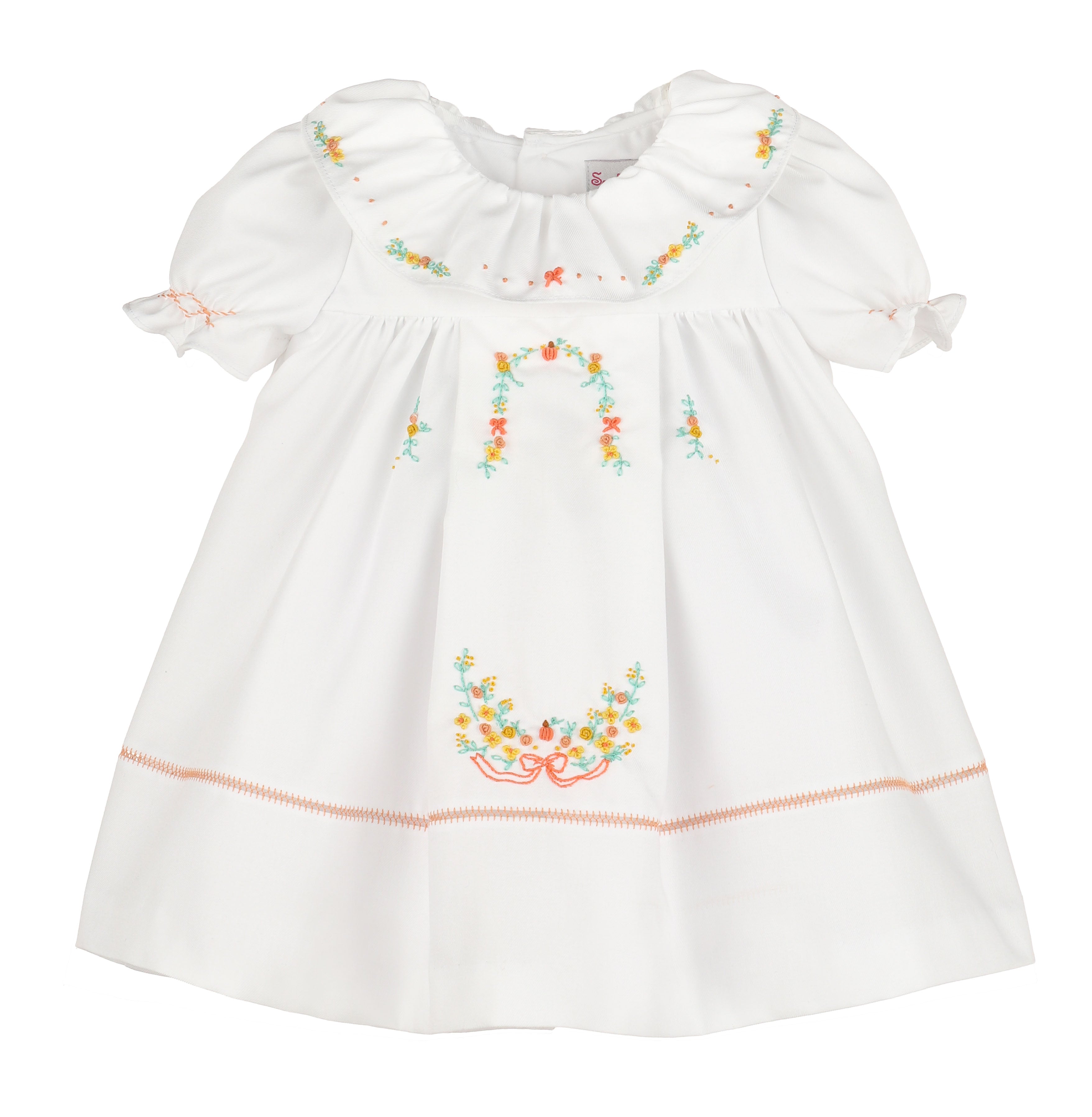 Sophie and Lucas Pumpkin Ruffle Dress- White