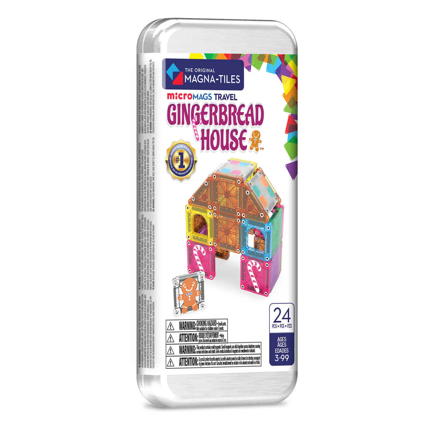 Magna-Tiles MicroMAGS Gingerbread House 24pc Travel Set