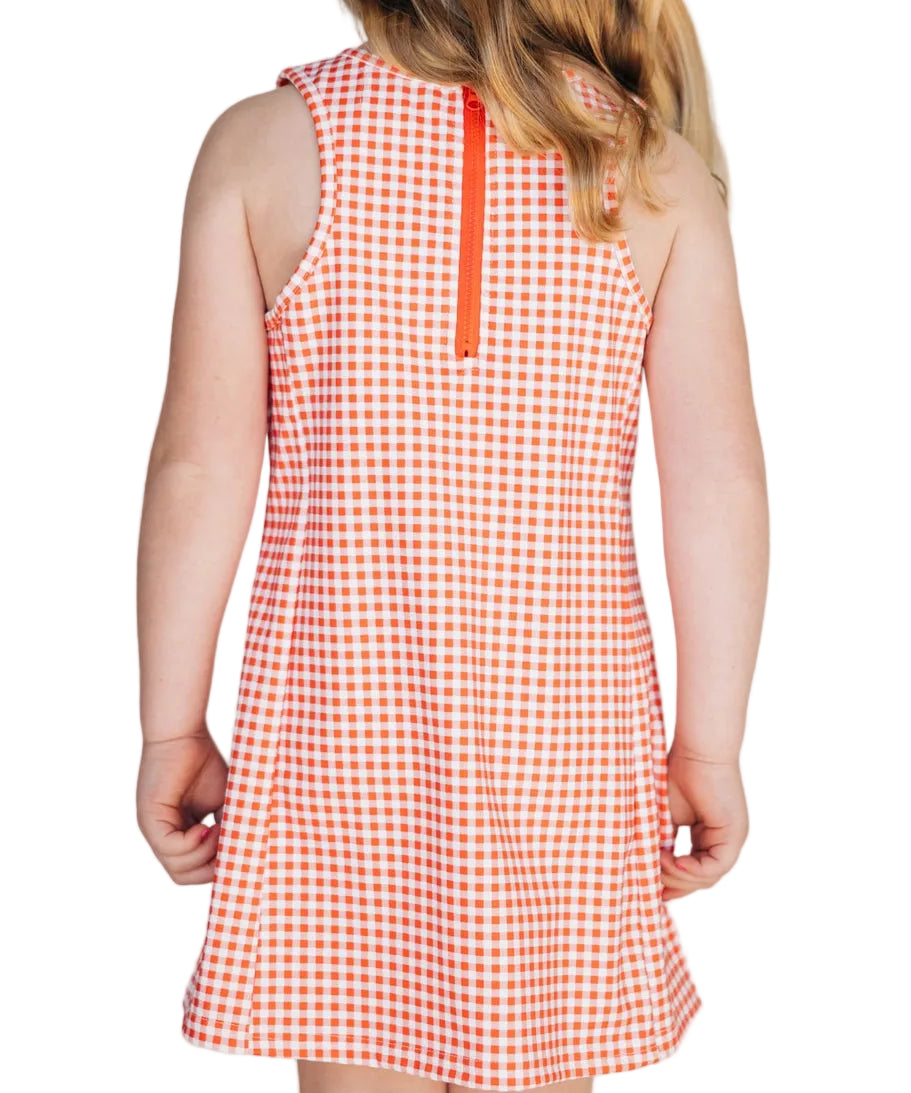Scarlet and Gold The Grace Gingham Dress- Hook 'Em Horns 