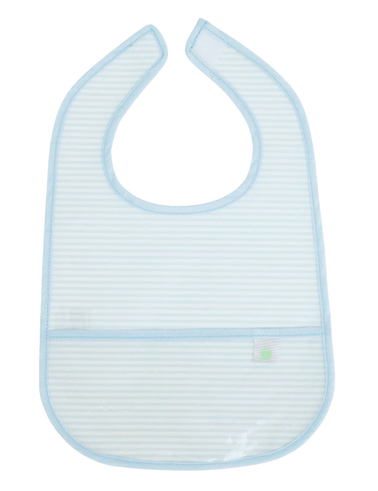 The Wipe It Bib- Light Blue Stripe