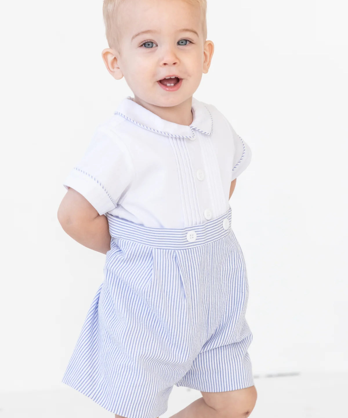 Seersucker One Piece Shortall