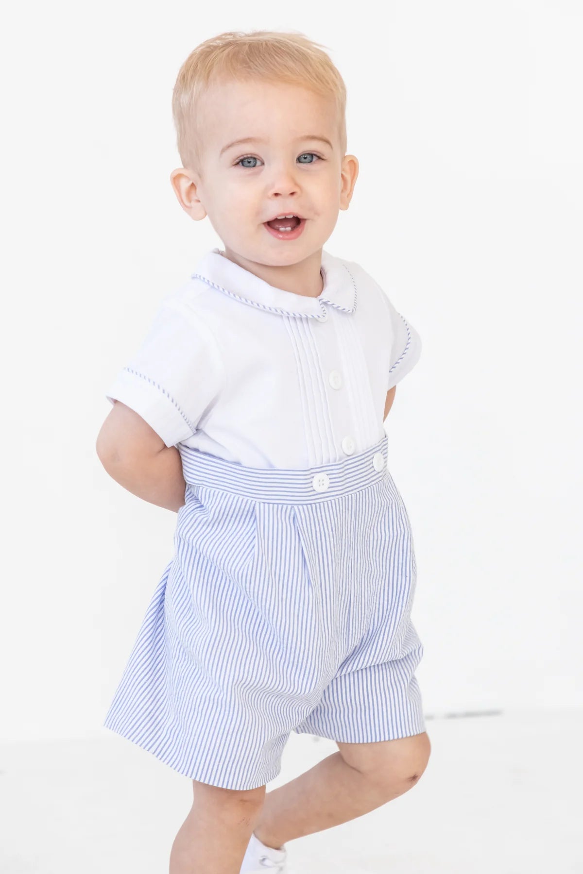 Seersucker One Piece Shortall