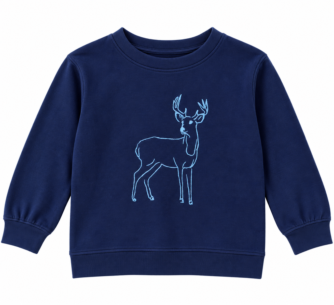 Navy Deer Sweatshirt made by Mustard and Ketchup Kids