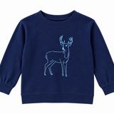 Navy Deer Sweatshirt made by Mustard and Ketchup Kids