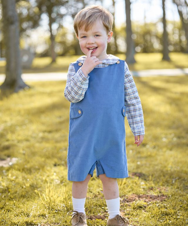 Little English Peter Pan Shirt- Clarkson Plaid