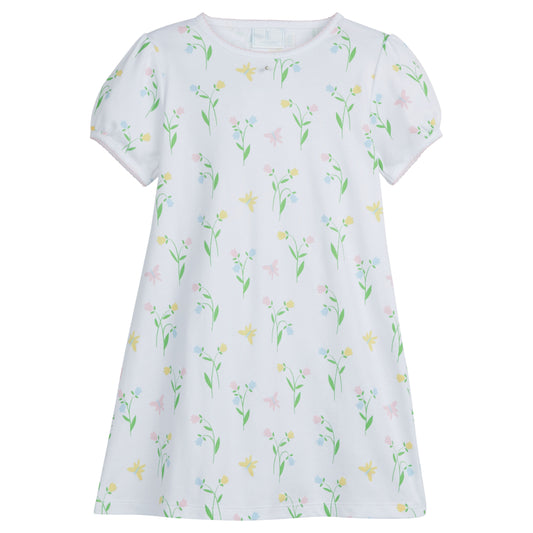 Little English Printed T Shirt Dress- Butterfly Garden