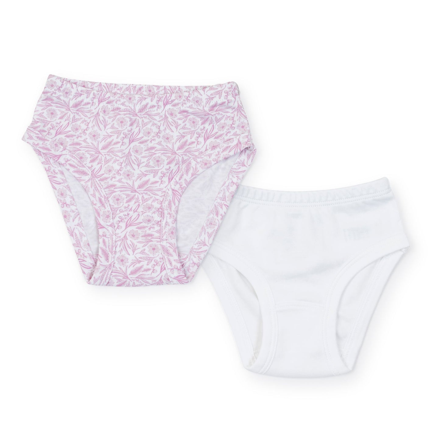 Lila and Hayes Lauren Girls' Underwear Set - Pretty Pink Blooms and White