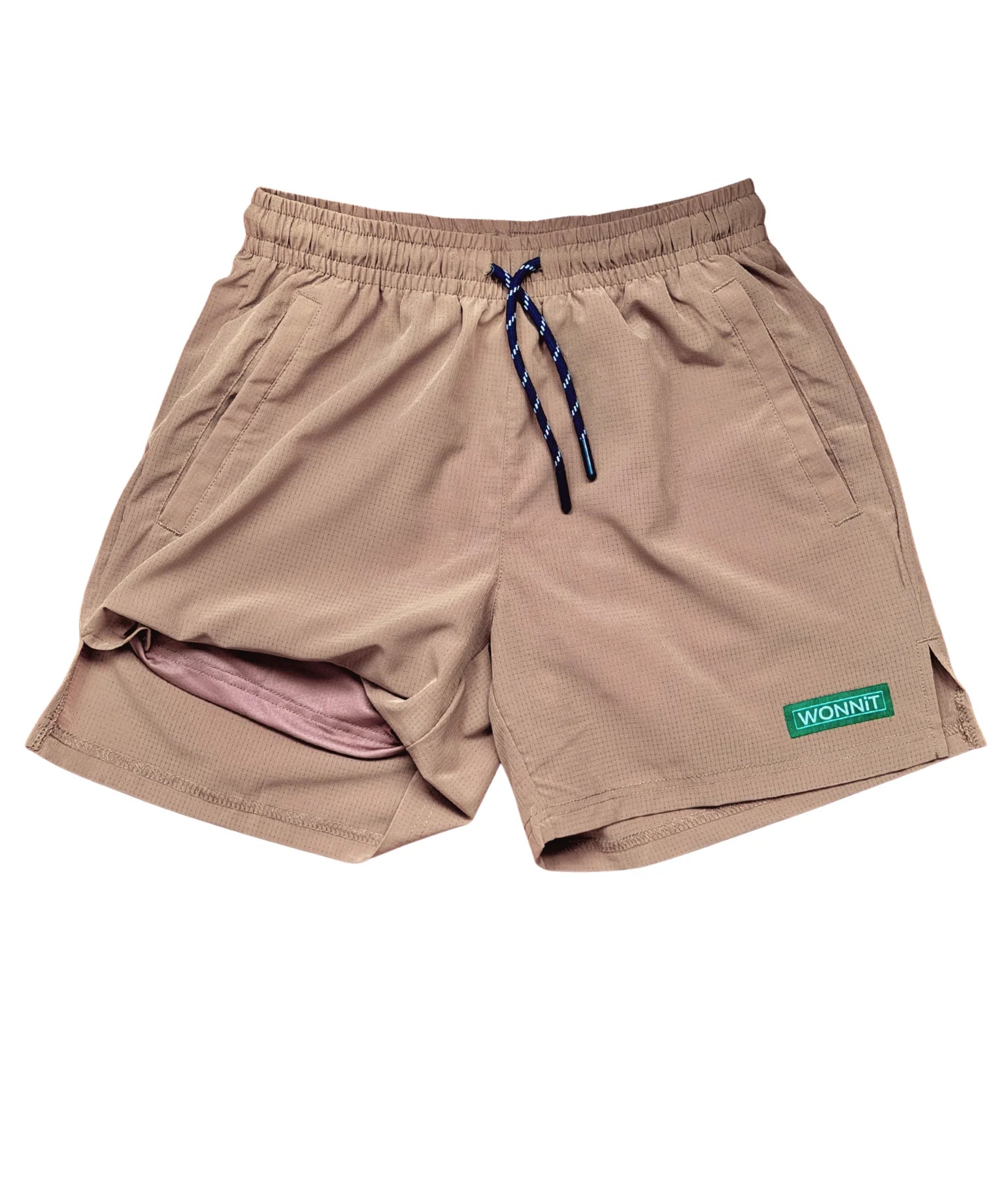 WONNiT Stay Classy Khaki Shorts