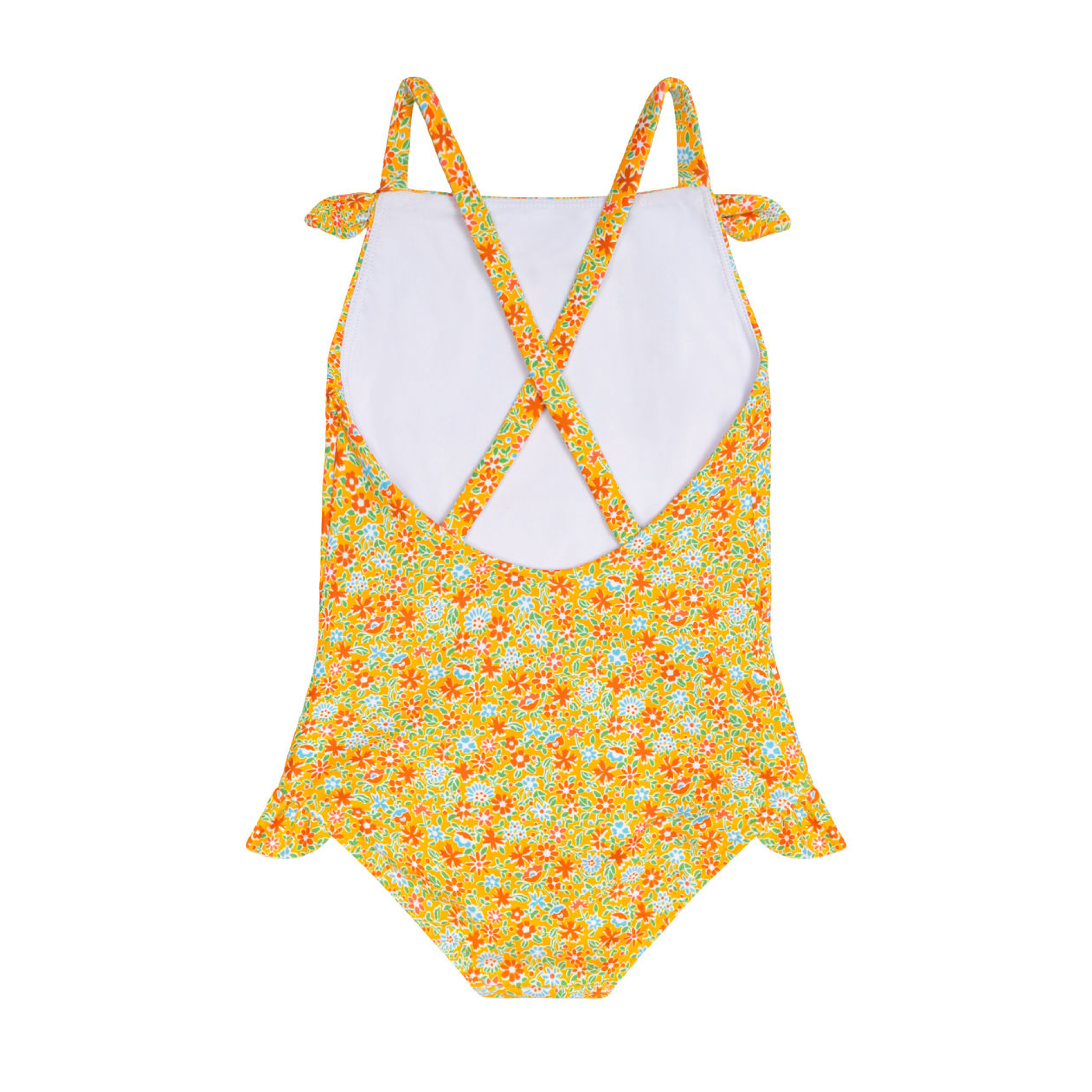 Minnow Girls Marigold Floral Crossback One Piece