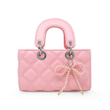Zomi Gems Quilted Bow Charm Handbag- Pink