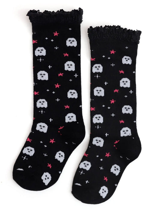 Little Stocking Co. Ghouly Girl Lace Top Knee High Socks