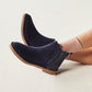 Glitter and Suede Chelsea Boots in Navy