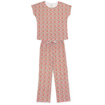 Lila and Hayes Marcia Women's Pima Cotton Pajama Pant Set - Floral Noel