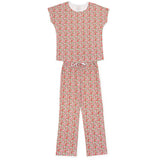Lila and Hayes Marcia Women's Pima Cotton Pajama Pant Set - Floral Noel