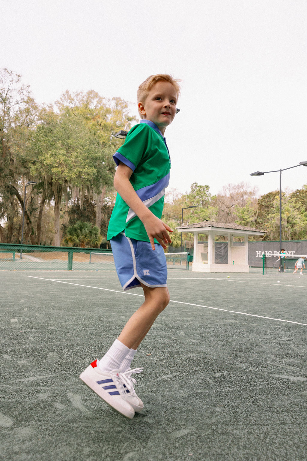 Sky Blue Retro Super Short With White Piping