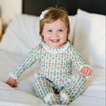 Lila and Hayes Lucy Girls' Romper - Tree Topper Bows