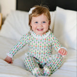Lila and Hayes Lucy Girls' Romper - Tree Topper Bows