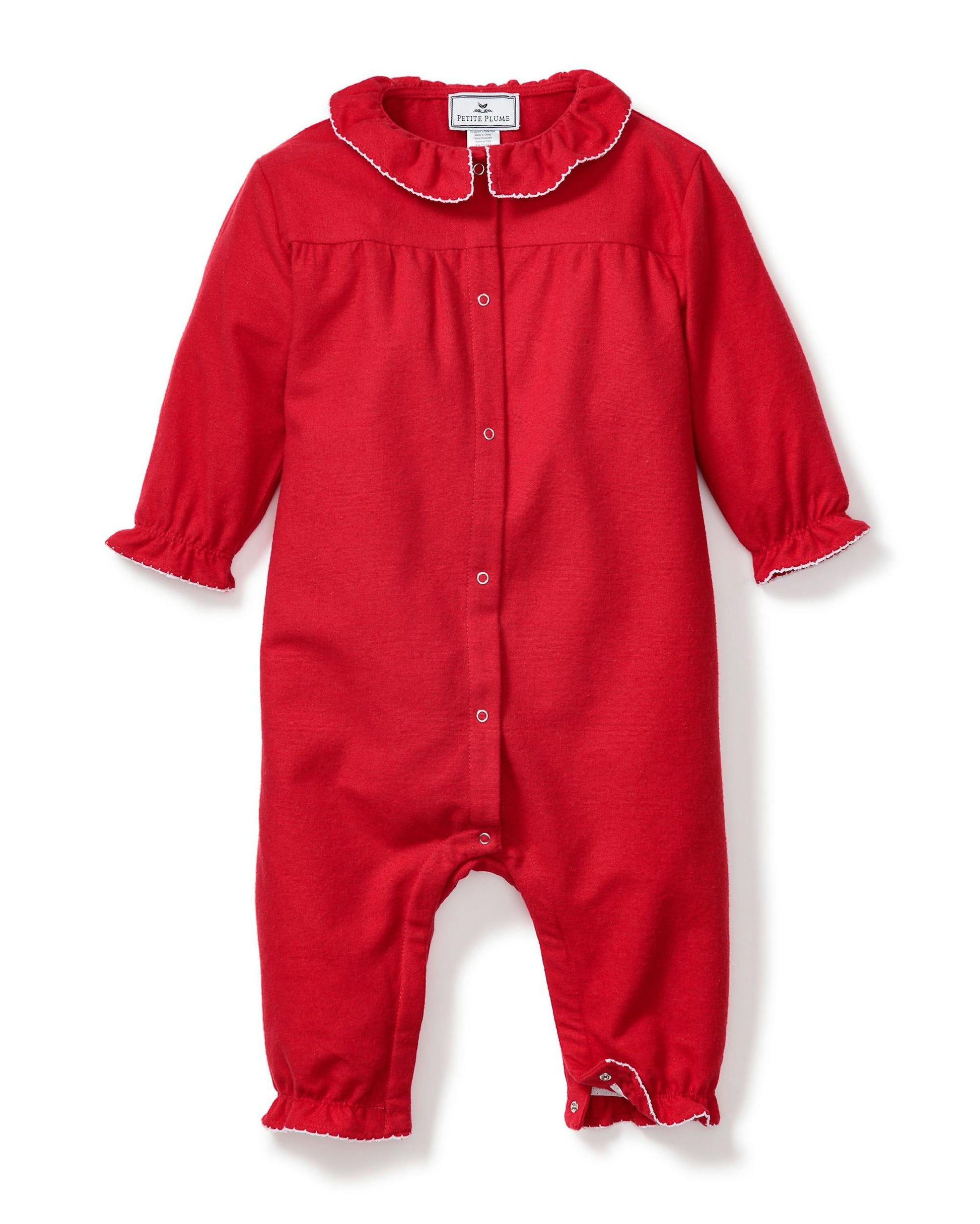 Petite Plume Red Flannel Madeline Romper