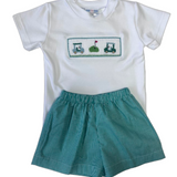 Lulu Bebe Tom Golf Smocked Short Set
