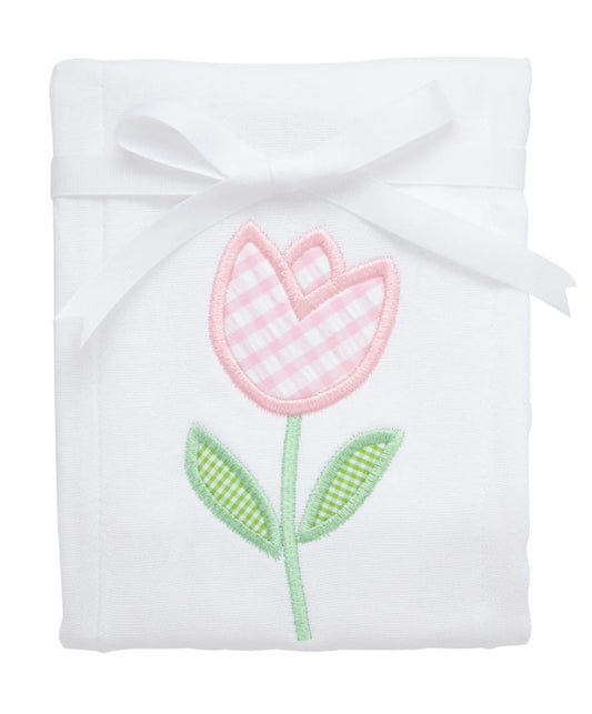 Tulip Applique Burp Cloth