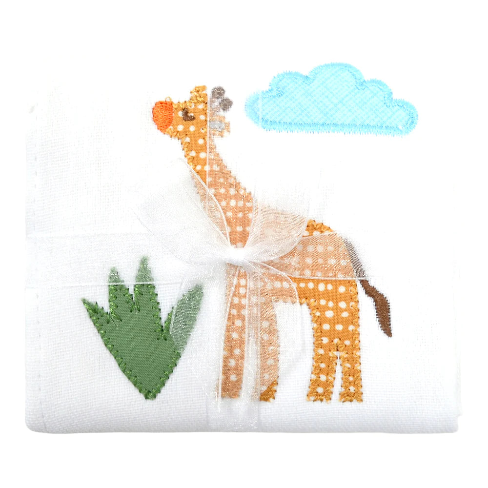 3 Marthas Giraffe Applique Burp Cloth