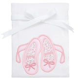 3 Marthas Ballet Shoes Applique Burp Cloth