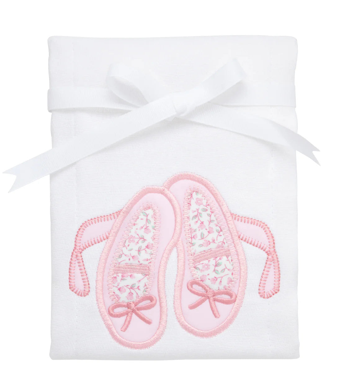 3 Marthas Ballet Shoes Applique Burp Cloth