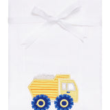 3 Marthas Dump Truck Applique Burp Cloth