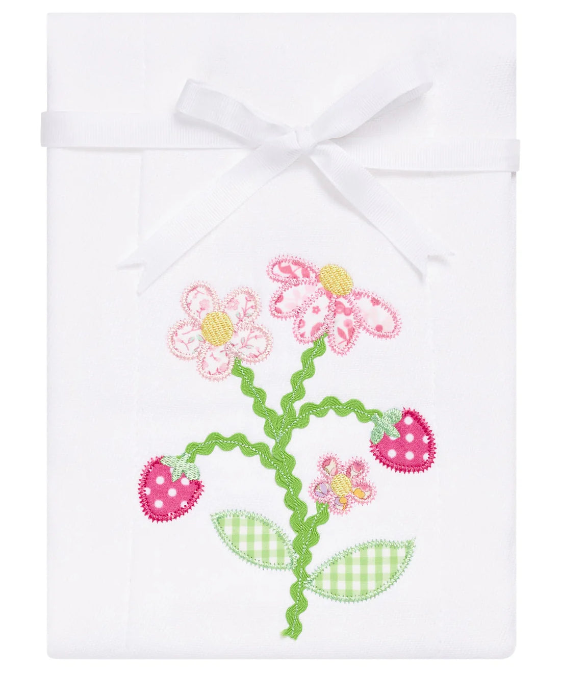 3 Marthas Strawberry Applique Burp Cloth