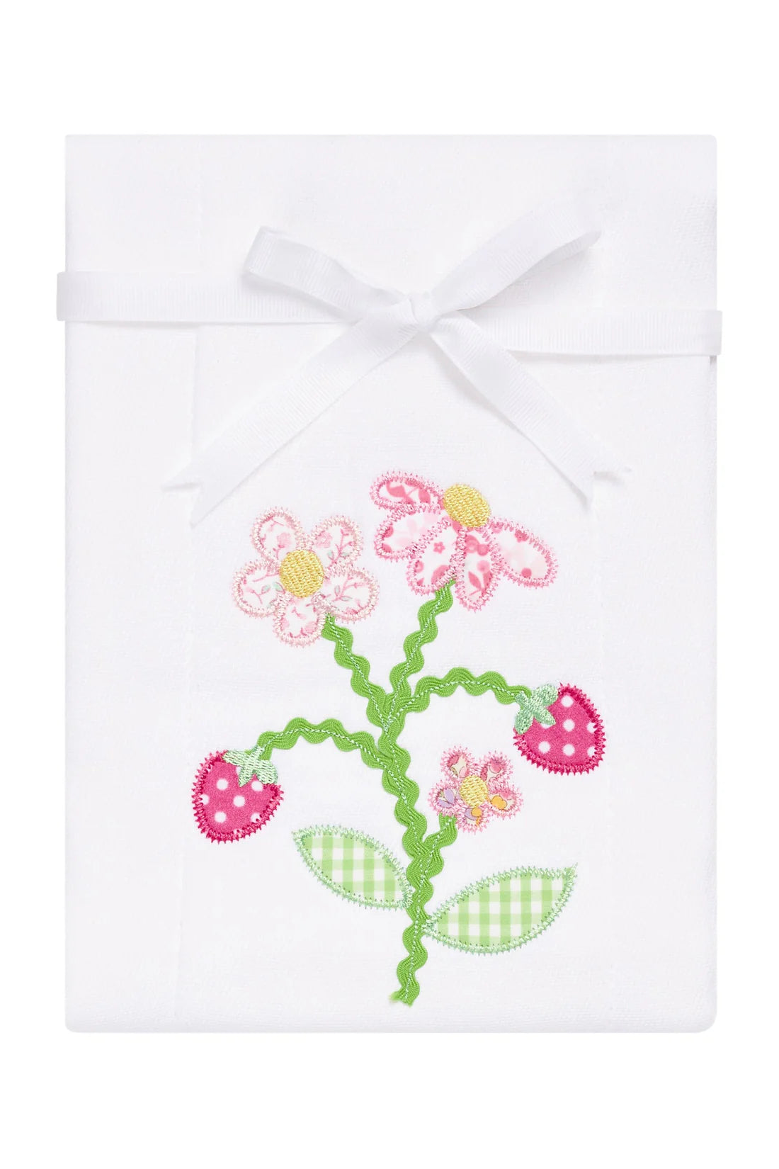 3 Marthas Strawberry Applique Burp Cloth