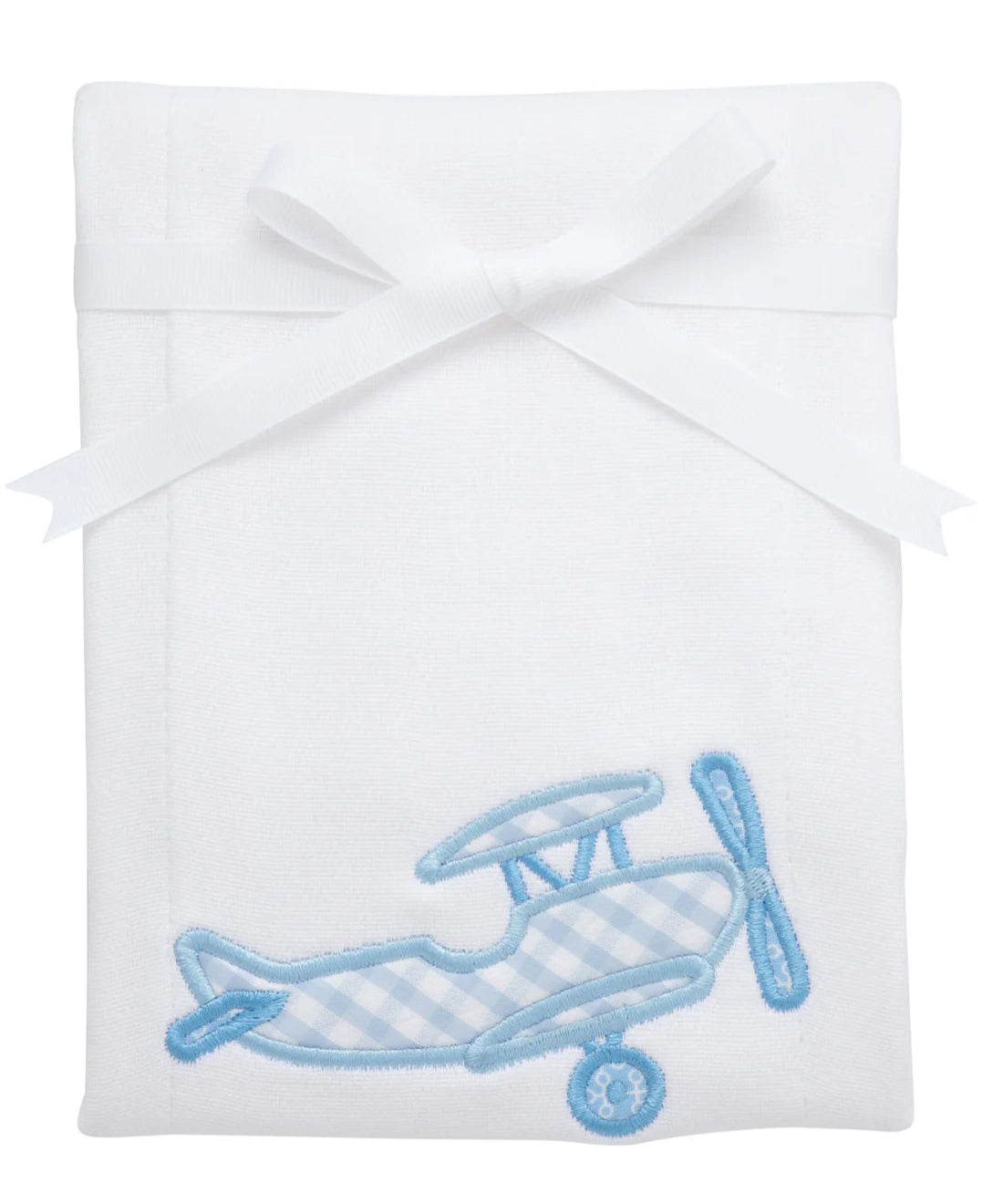 3 Marthas Applique Airplane Burp Cloth