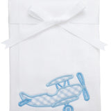 3 Marthas Applique Airplane Burp Cloth