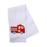 3 Marthas Fire Truck Applique Burp Cloth