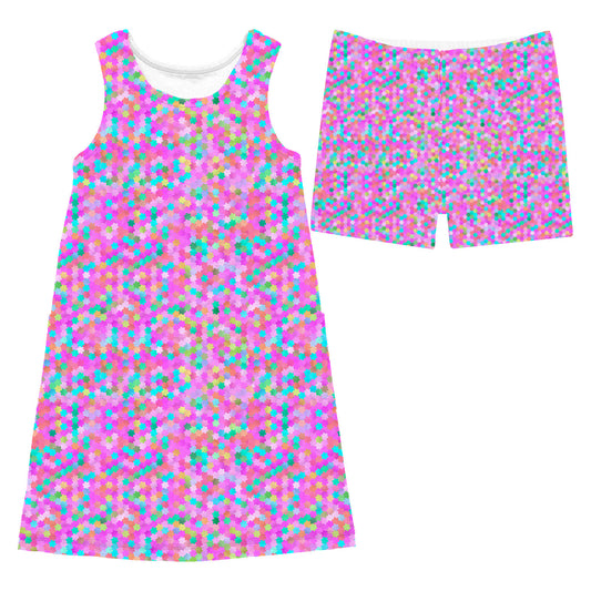 Azarhia Izzy Tennis Dress With Shorts- Confetti Stars