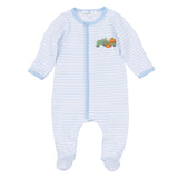 Magnolia Baby Pumpkin Tractor Applique Footie
