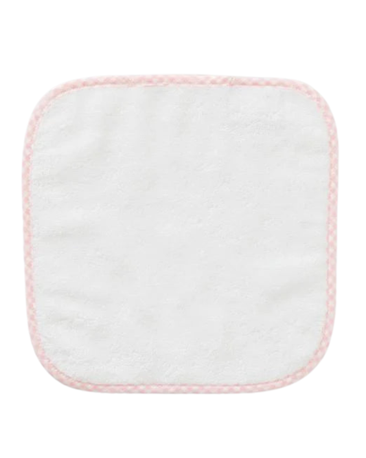 Baby Washcloth - Light Pink Gingham (Pair)