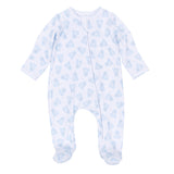 Magnolia Baby Baby Boo Printed Zipper Footie- Light Blue