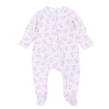 Magnolia Baby Baby Boo Printed Zipper Footie- Pink