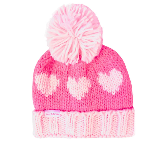 Bits and Bows Hearts Bobble Hat