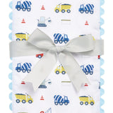 3 Marthas Dump Truck Fancy Fabric Burp Cloth