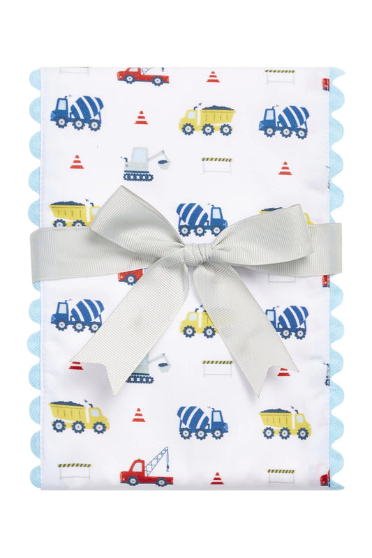 3 Marthas Dump Truck Fancy Fabric Burp Cloth