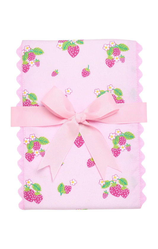 3 Marthas Strawberry Fancy Fabric Burp Cloth