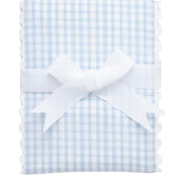 3 Marthas Big Check Fancy Fabric Burp Cloth- Blue with White Trim