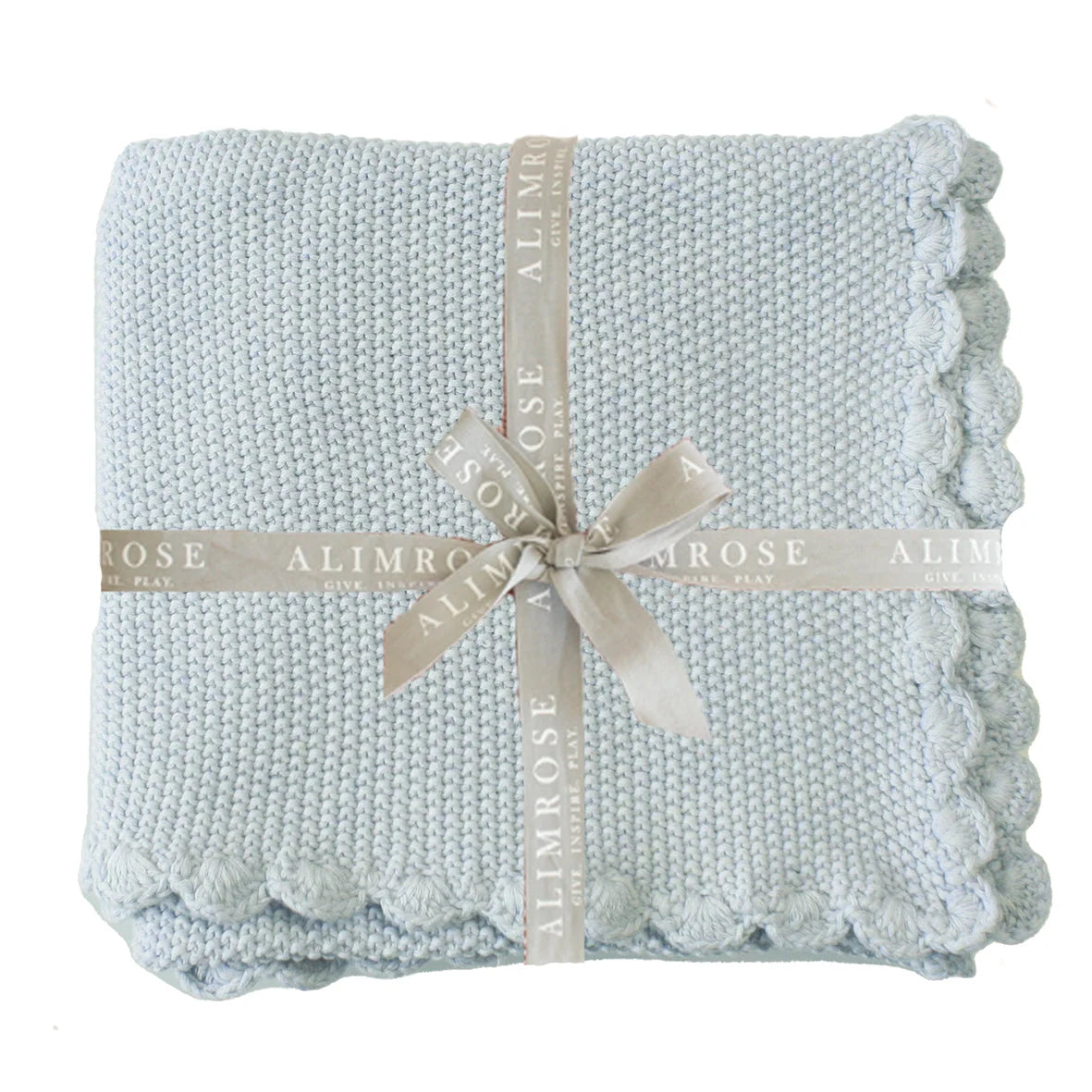 Alimrose Mini Moss Stitch Baby Blanket- Powder Blue
