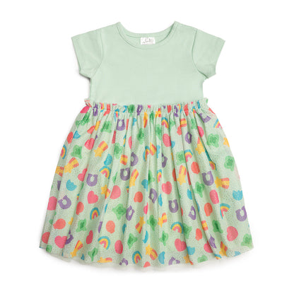 Sweet Wink Lucky Charm St. Patrick's Day Short Sleeve Tutu Dress