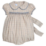 Little English Smocked Natalie Bubble- Durham Windowpane