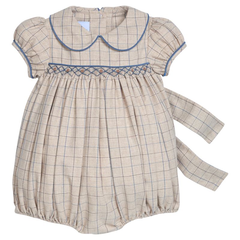 Little English Smocked Natalie Bubble- Durham Windowpane