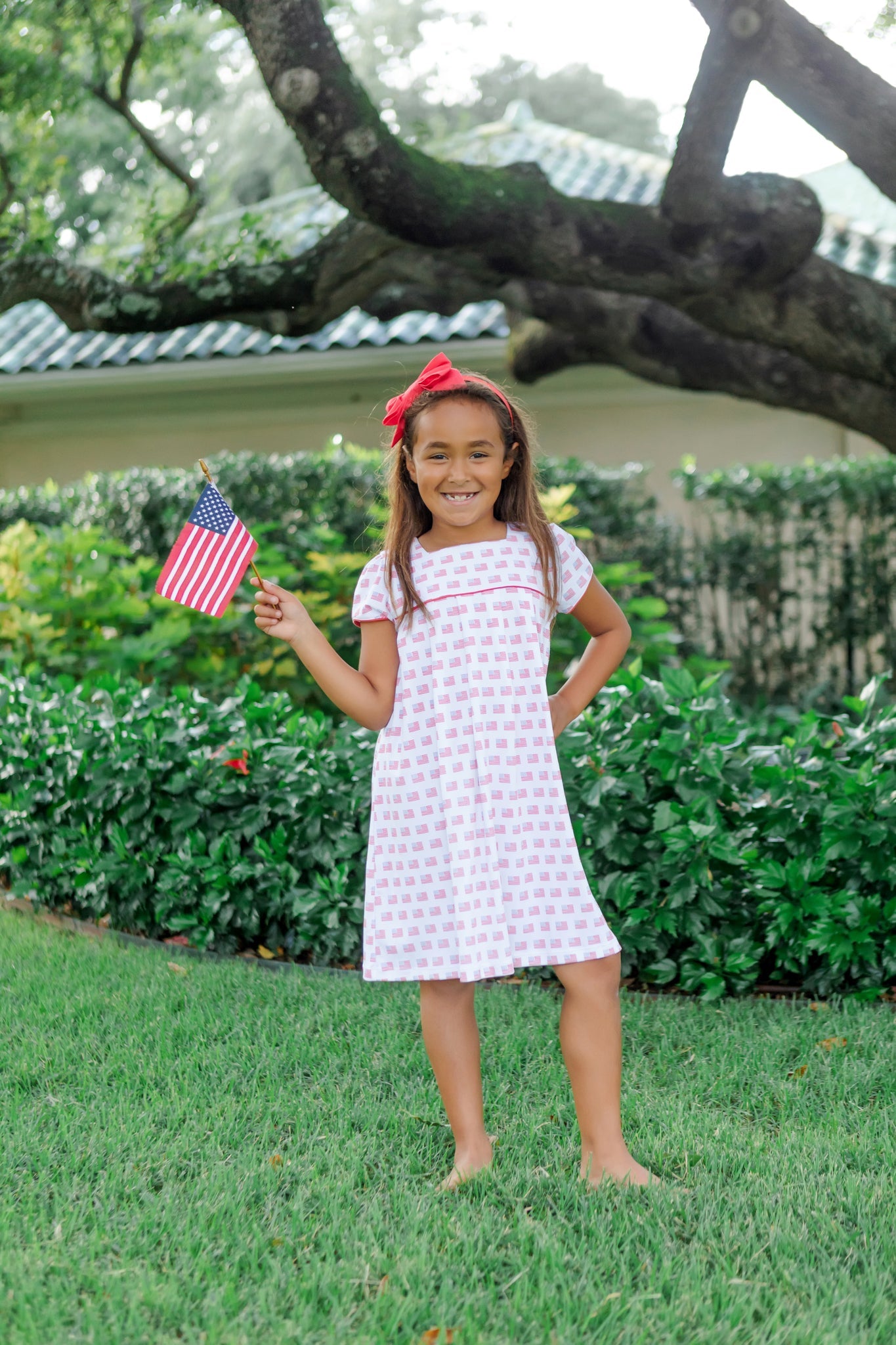 Lila and Hayes Lizzy Girls' Dress - American Flag