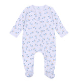 Magnolia Baby Pumpkin Patch Fun Zipper Footie- Light Blue